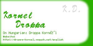 kornel droppa business card